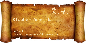 Klauber Arnolda névjegykártya
